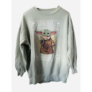 Disney Star Wars Mandalorian Child Grogu Sage Green Sweatshirt‎ Size XS